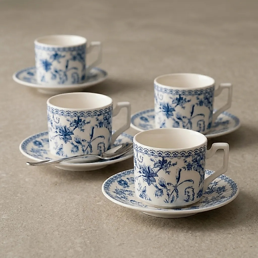 Jogo xícaras porcelana