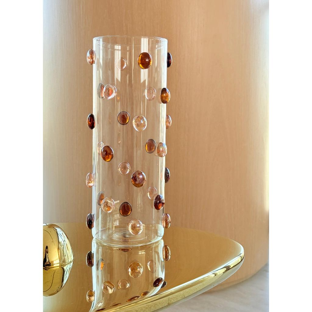 Vaso vidro com esferas