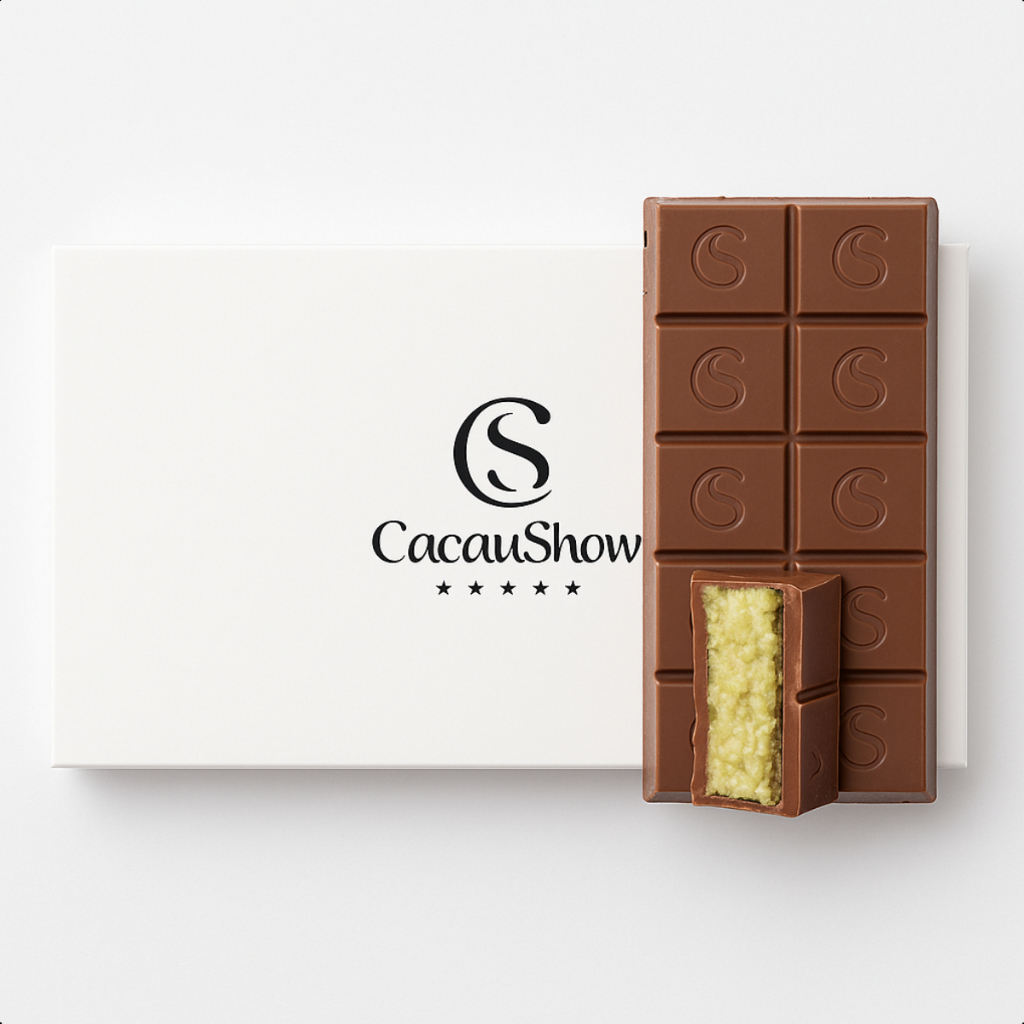 Caixa Branca Cacau Show Barato Presente Doce Chocolate Ao Leite Barra De Pistache Brigadeiro