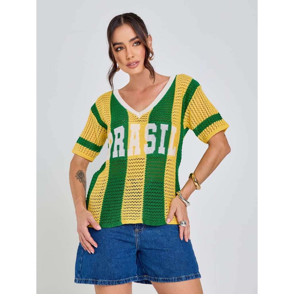 Blusa tricô manga