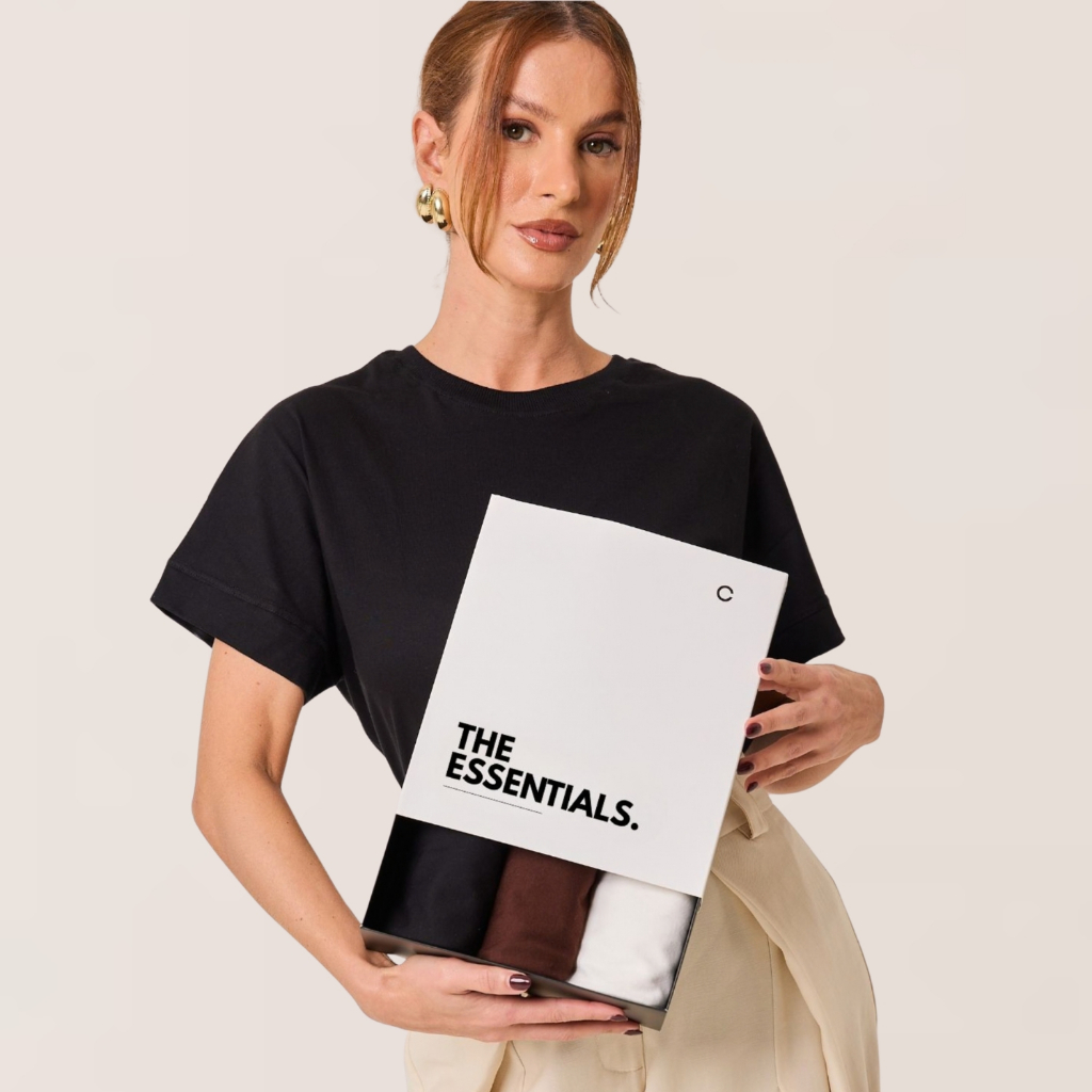 Kit 3 T-Shirts Essenciais em Algodão