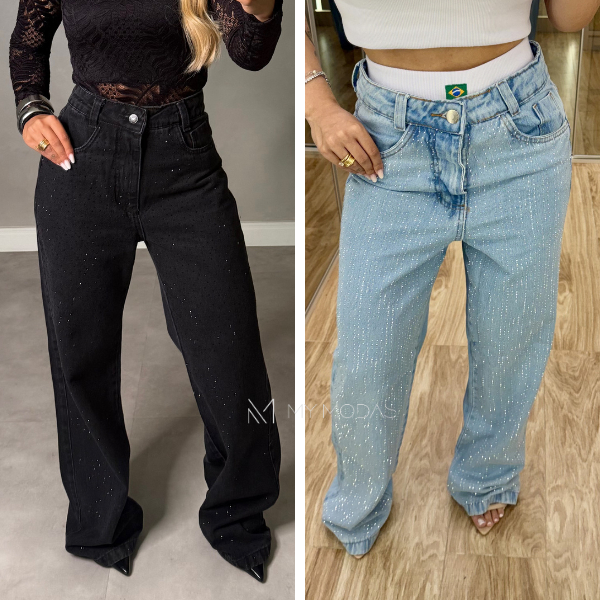 Wide leg brilho
