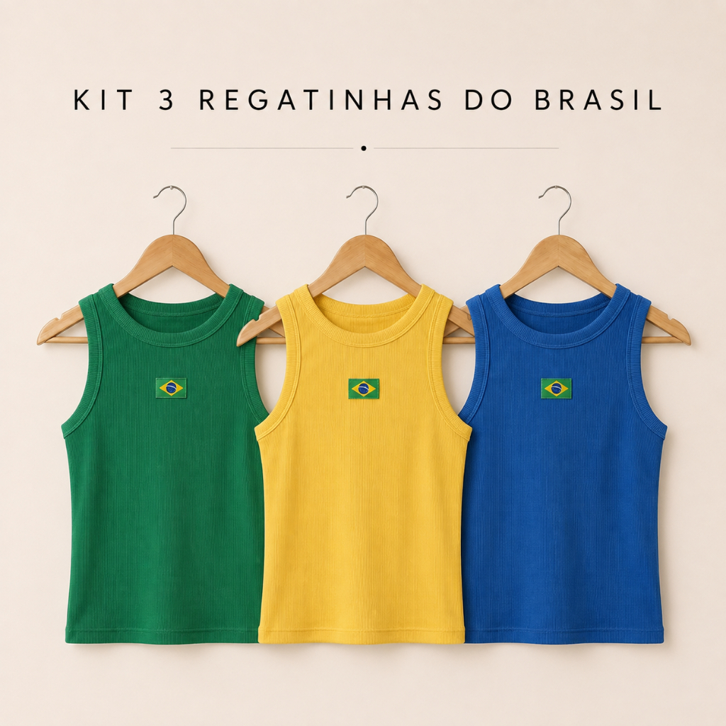 Kit cropped verde e amarelo
