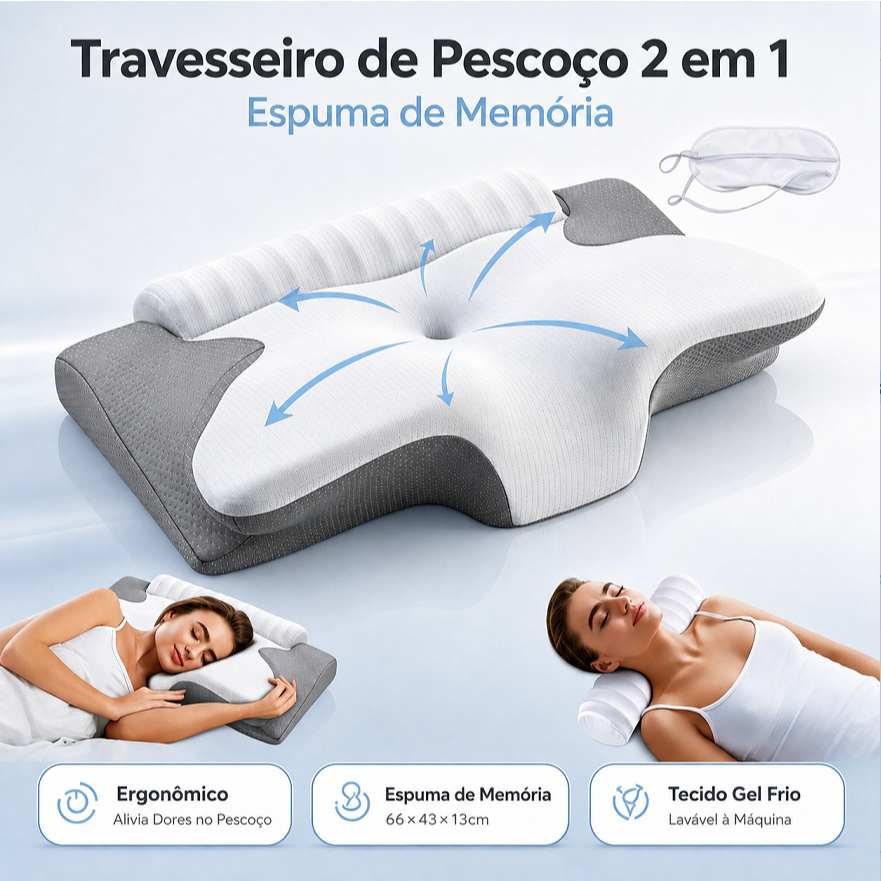 2em1 Travesseiro Ortopedico e Cervical