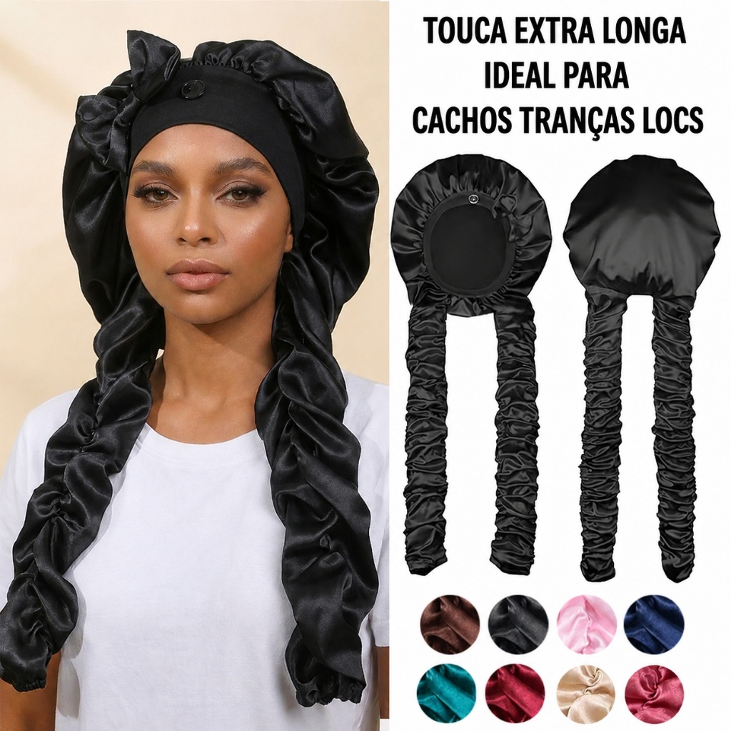 Gorro de Cabelo Extra Longo de Cetim